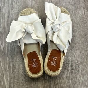GC Shoes Espadrille Leather Bow Mule